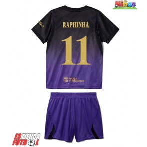 Barcelona Raphinha Belloli #11 Segunda Equipación Niños 2026-27 Manga Corta (+ Pantalones cortos)